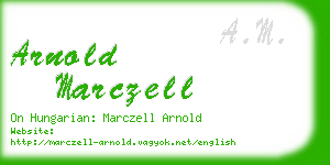 arnold marczell business card